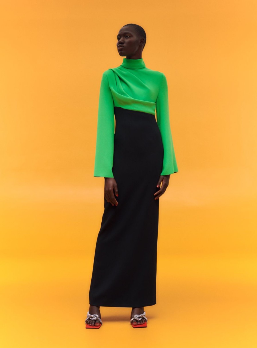 Hot Solace London The Lia Maxi Dress In Bright Green & Black