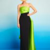 Clearance Solace London The Kinsley Maxi Dress In Chartreuse & Black