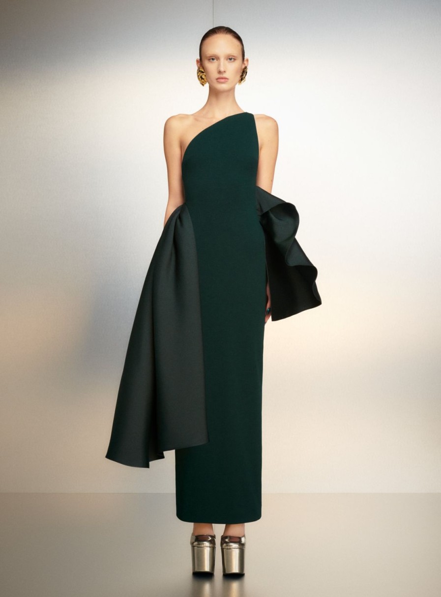 Clearance Solace London The Calla Maxi Dress In Emerald Green