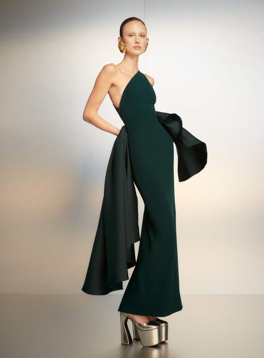 Clearance Solace London The Calla Maxi Dress In Emerald Green