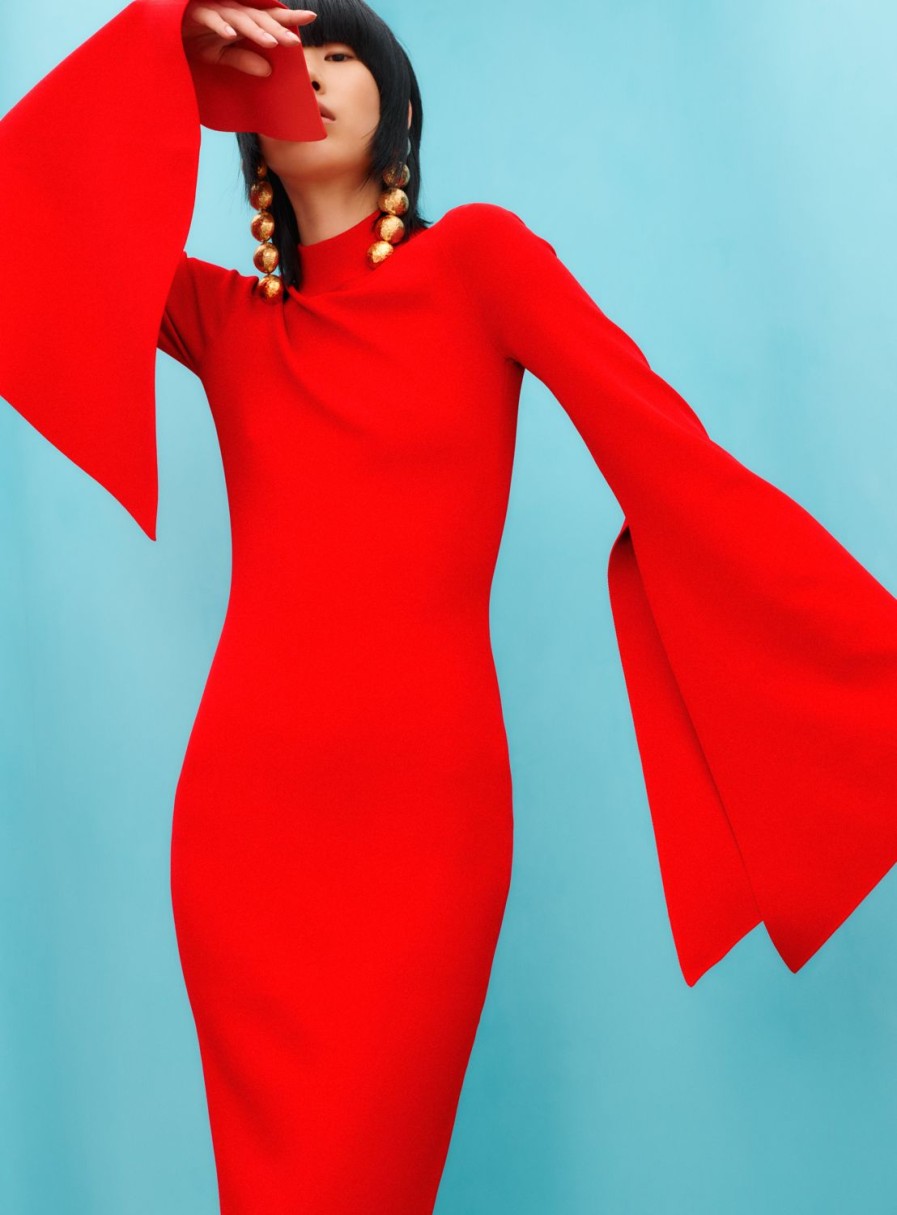 Best Solace London The Ami Midi Dress In Red