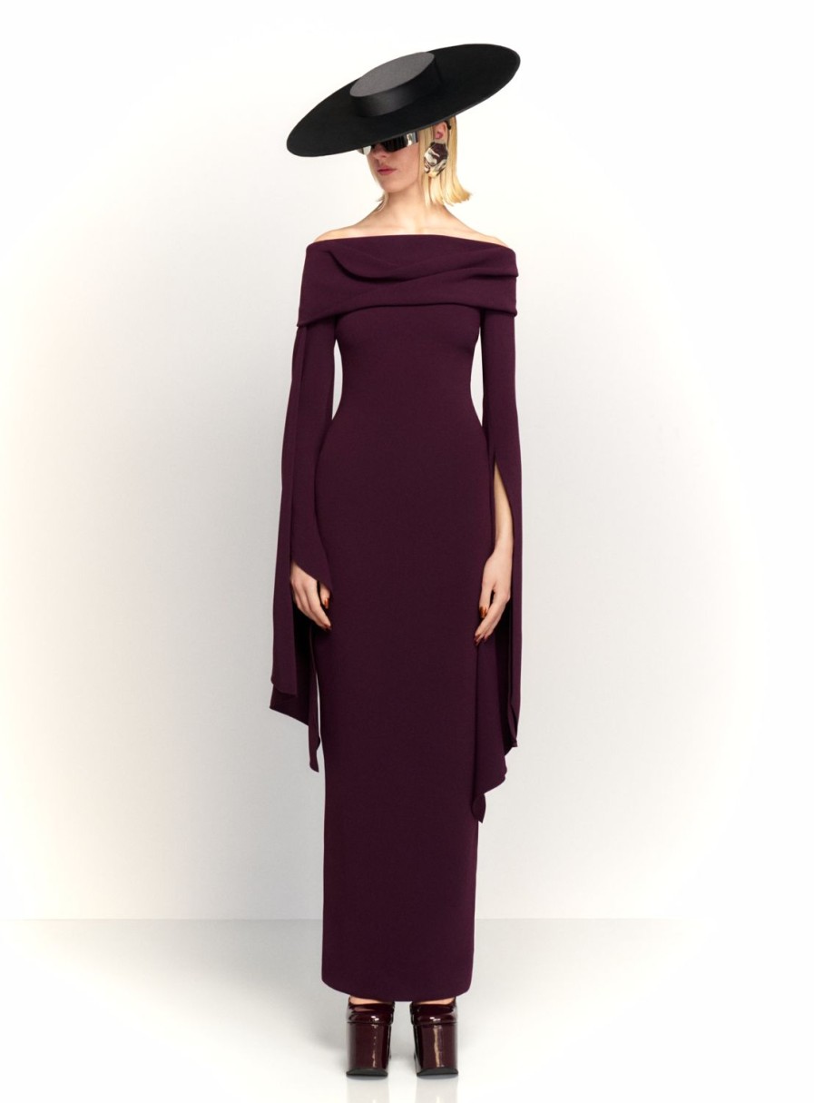 Hot Solace London The Arden Maxi Dress In Plum