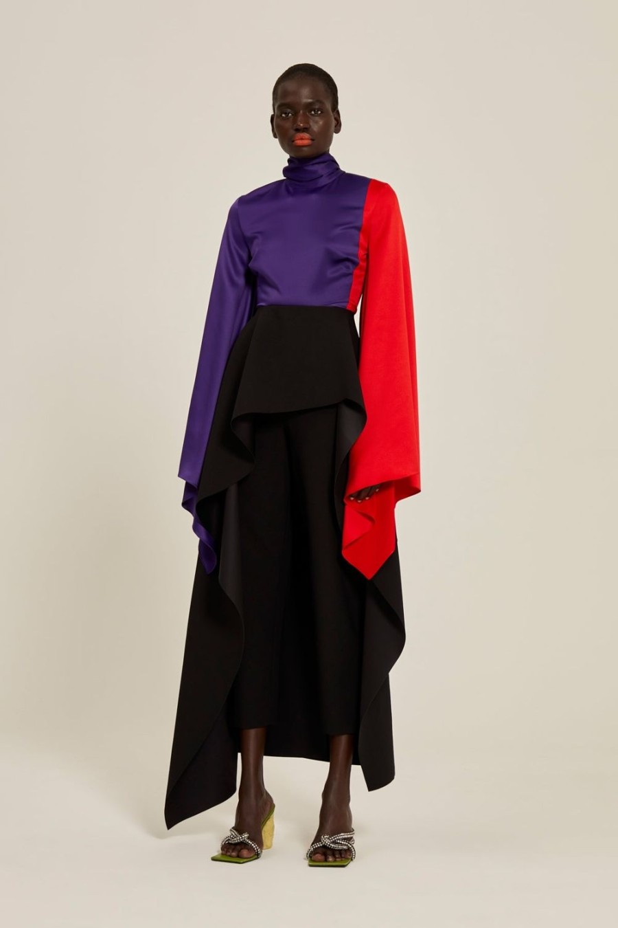 Clearance Solace London The Ali Top In Colour Block Purple