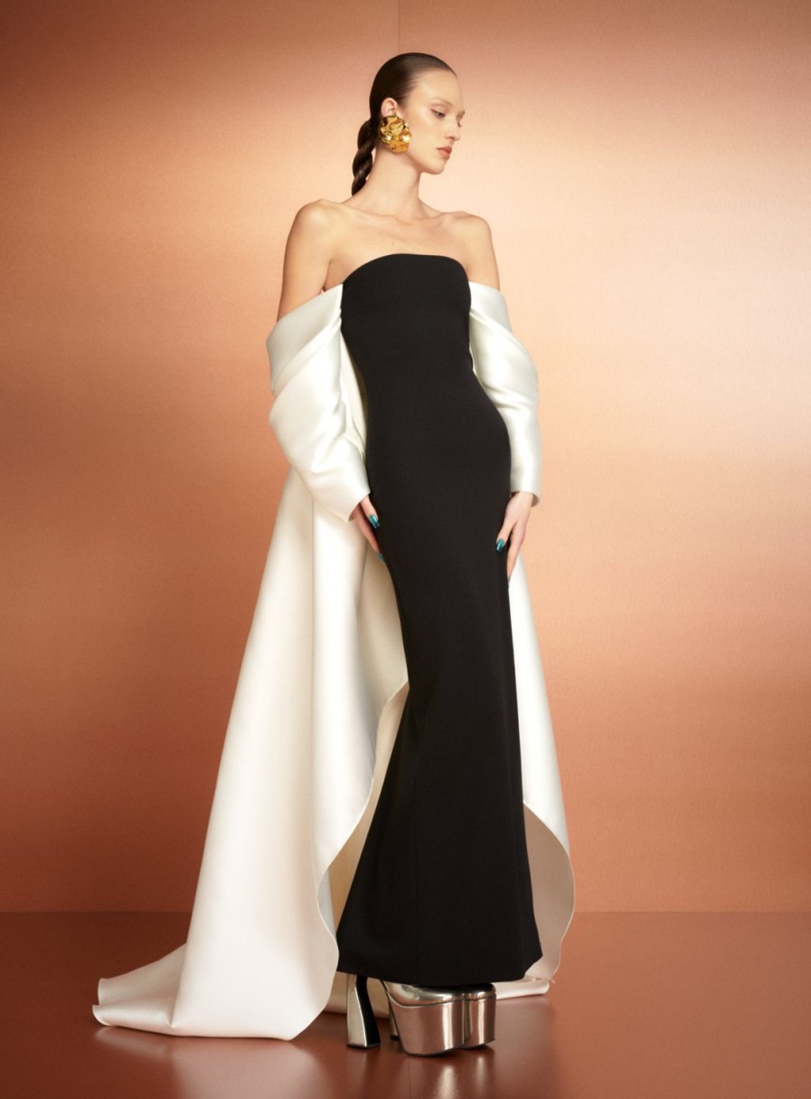 Wholesale Solace London The Kyla Maxi Dress In Black And Cream