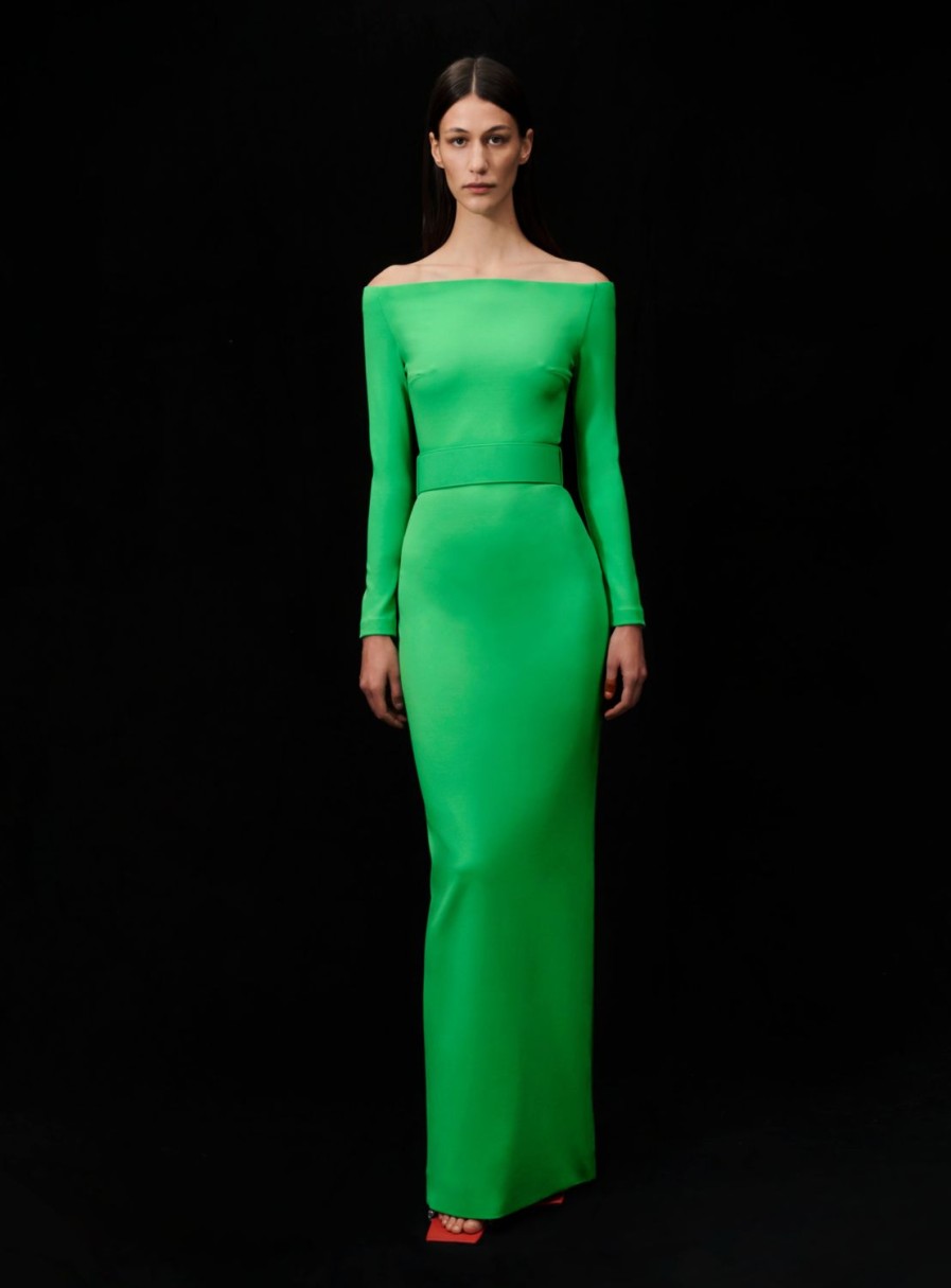 Best Solace London The Sabina Maxi Dress In Bright Green