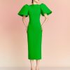 Best Solace London The Lora Midi Dress In Bright Green