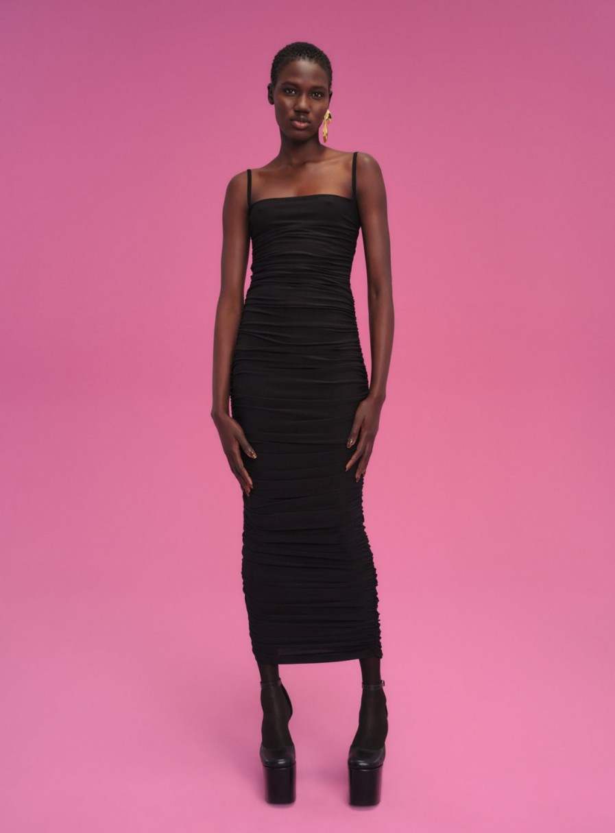 Best Solace London Adler Midi Dress In Black