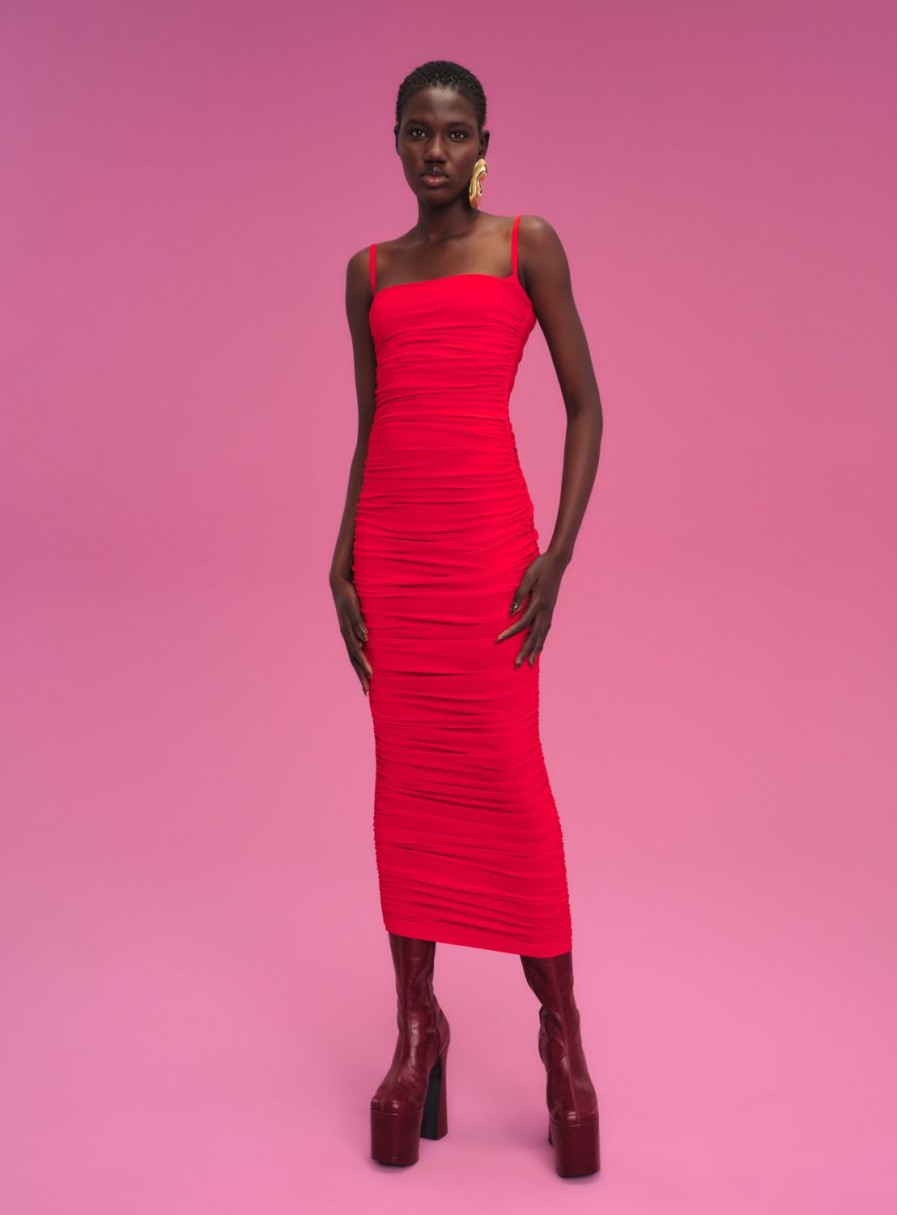 Best Solace London Adler Midi Dress In Red