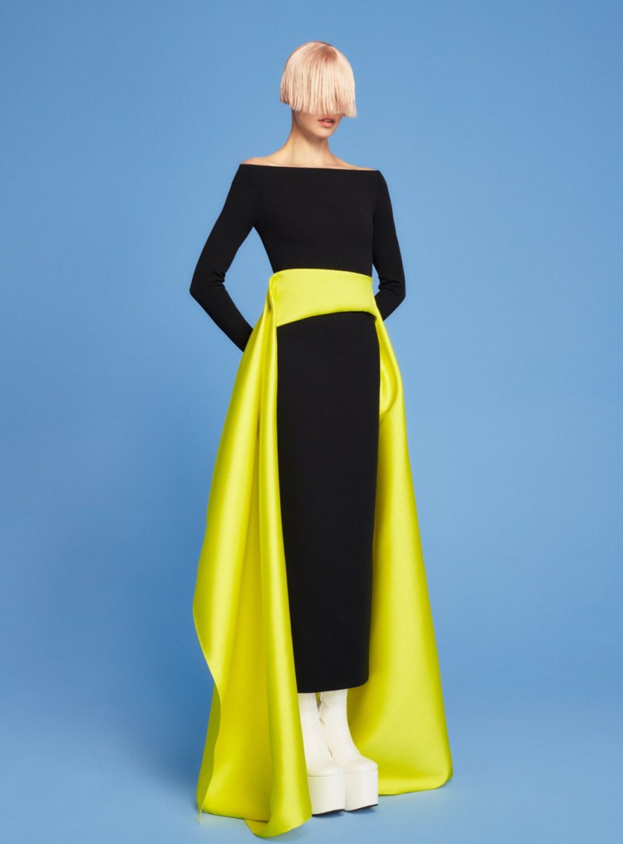 Wholesale Solace London The Livia Maxi Dress In Black & Citrus