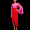 Best Solace London The Asta Midi Dress In Hot Pink & Red