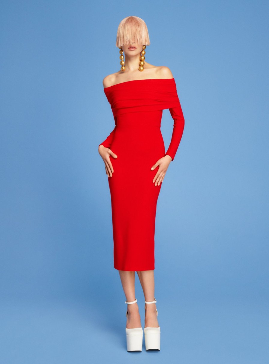 Wholesale Solace London The Willow Midi Dress In Red