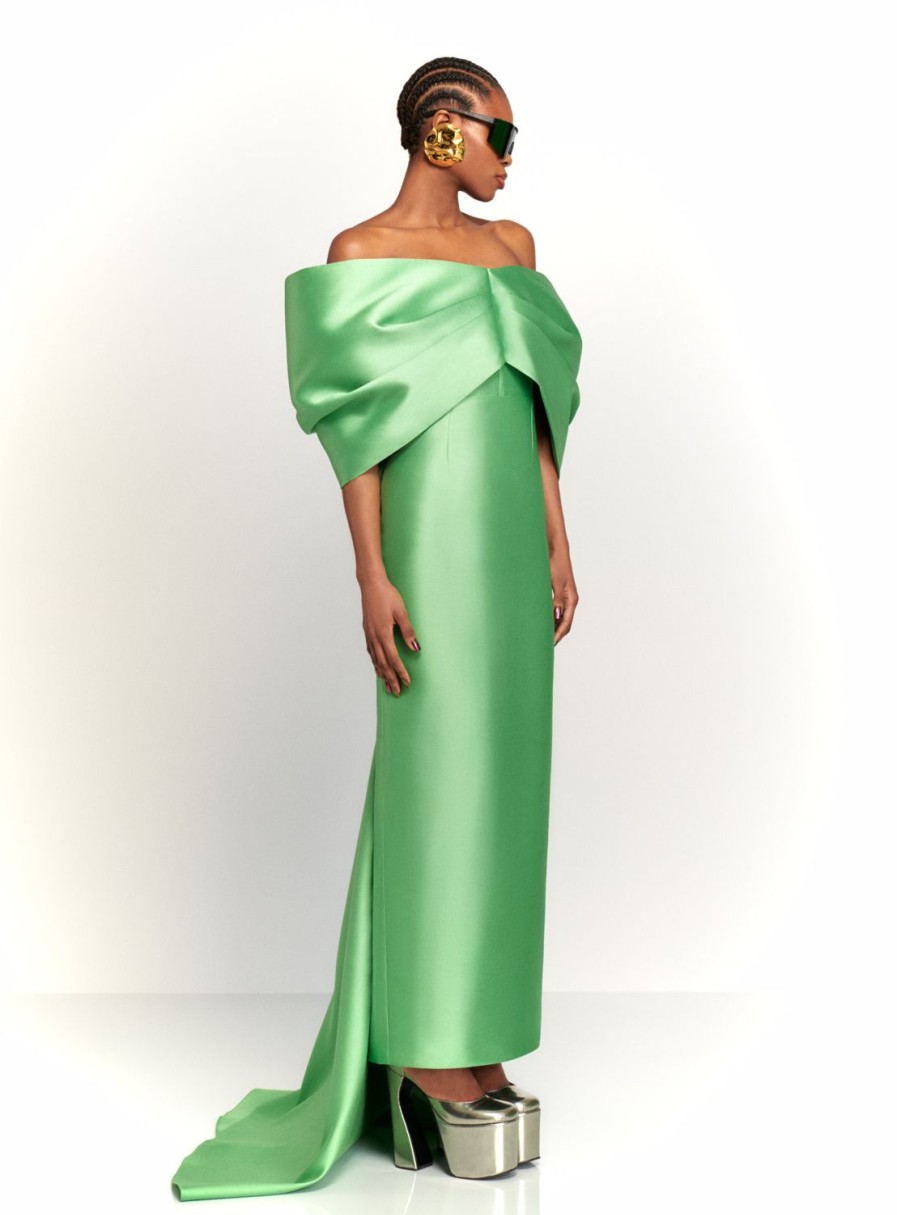 Best Solace London The Delphina Maxi Dress In Pistachio