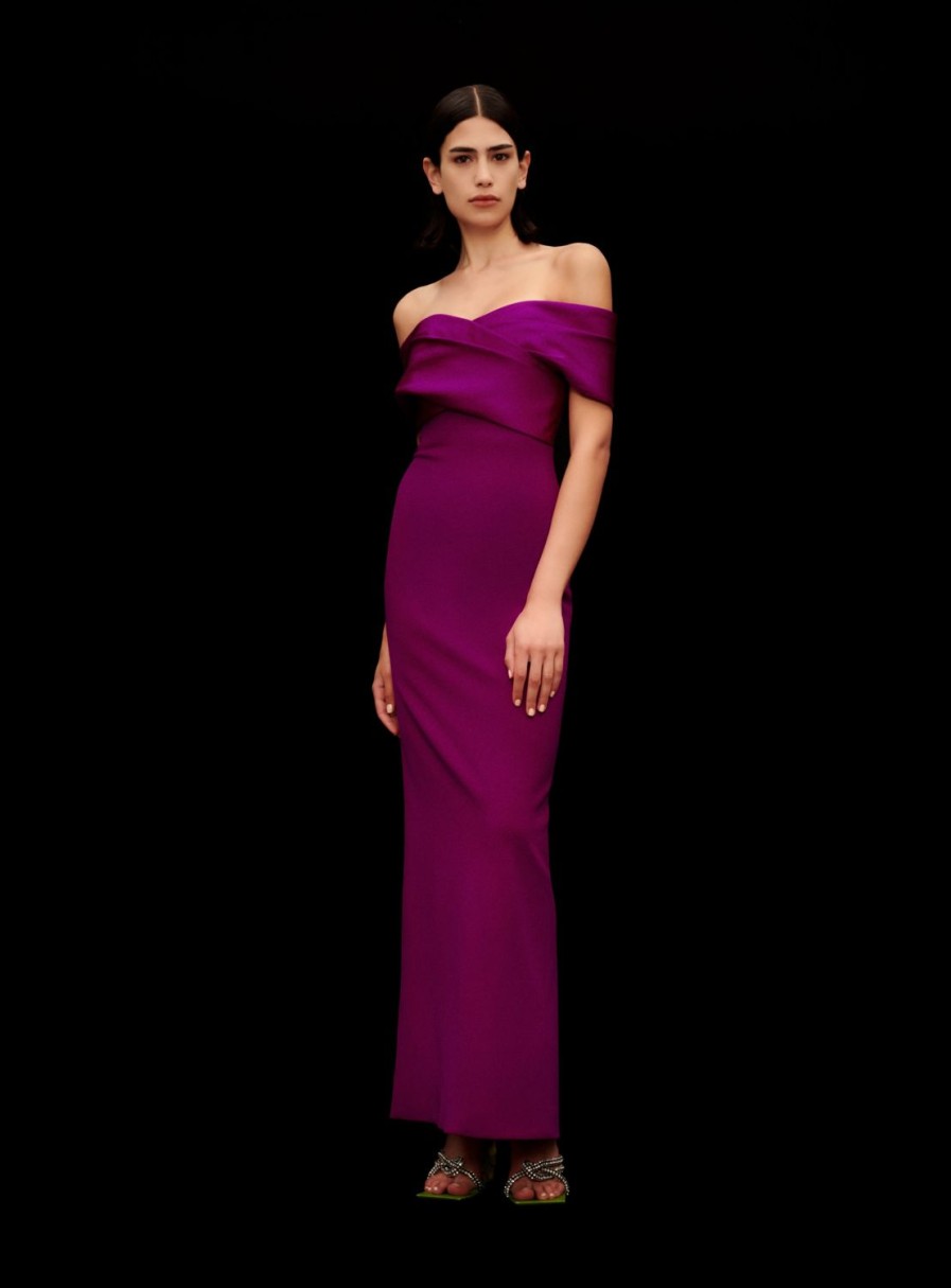 Online Solace London The Rhea Maxi Dress In Purple