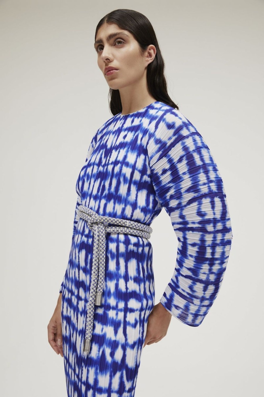 Best Solace London The Mirabelle Dress In Cobalt Blue Painted Check