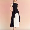 Best Solace London The Severny Midi Dress In Black & Cream