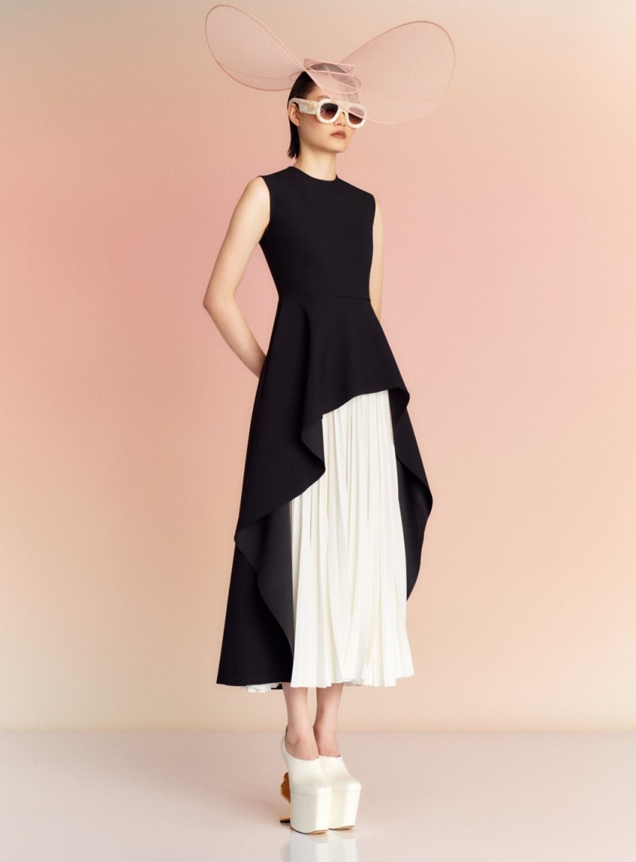 Best Solace London The Severny Midi Dress In Black & Cream