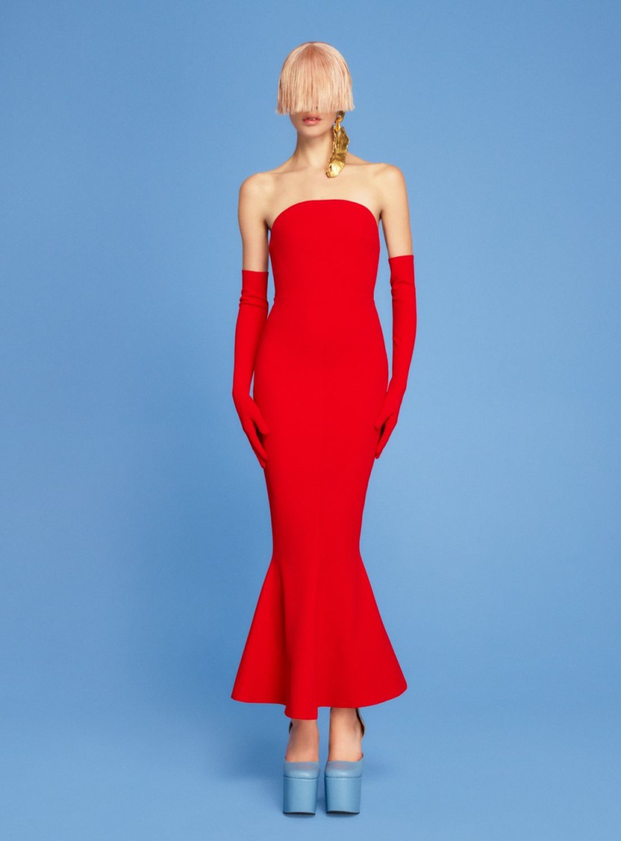 Best Solace London The Amara Midi Dress In Red